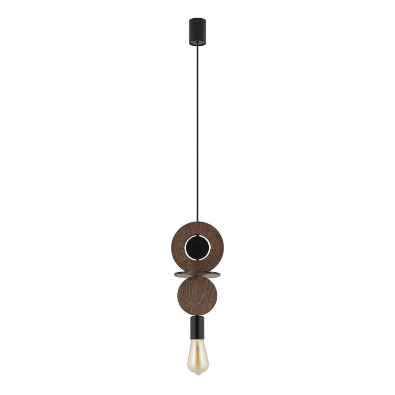 Lampa wisząca z dekoracyjnymi elementami Drops Wood C 16cm ciemne drewno Nowodvorski