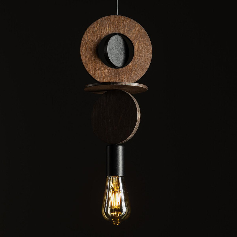 Lampa wisząca z dekoracyjnymi elementami Drops Wood C 16cm ciemne drewno Nowodvorski
