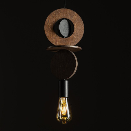 Lampa wisząca z dekoracyjnymi elementami Drops Wood C 16cm ciemne drewno Nowodvorski