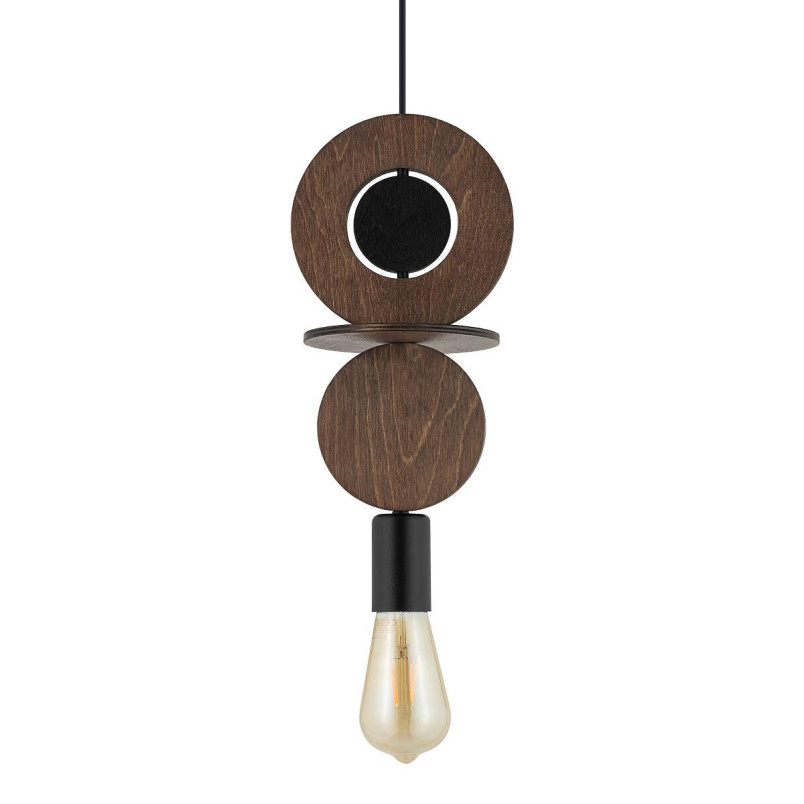 Lampa wisząca z dekoracyjnymi elementami Drops Wood C 16cm ciemne drewno Nowodvorski