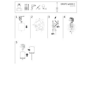 Lampa wisząca z dekoracyjnymi elementami Drops Wood C 16cm ciemne drewno Nowodvorski