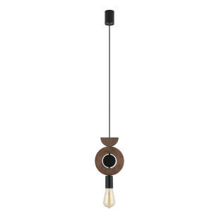 Lampa wisząca z dekoracyjnymi elementami Drops Wood D 16cm ciemne drewno Nowodvorski
