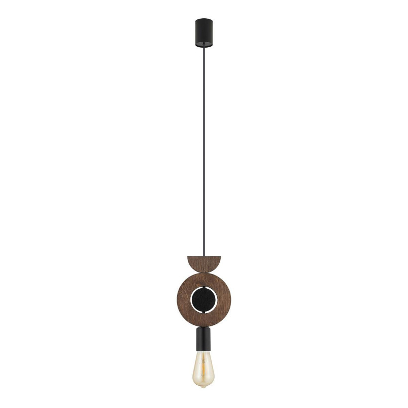 Lampa wisząca z dekoracyjnymi elementami Drops Wood D 16cm ciemne drewno Nowodvorski