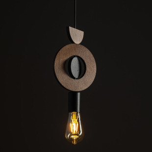 Lampa wisząca z dekoracyjnymi elementami Drops Wood D 16cm ciemne drewno Nowodvorski
