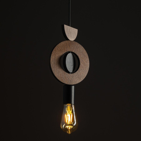 Lampa wisząca z dekoracyjnymi elementami Drops Wood D 16cm ciemne drewno Nowodvorski