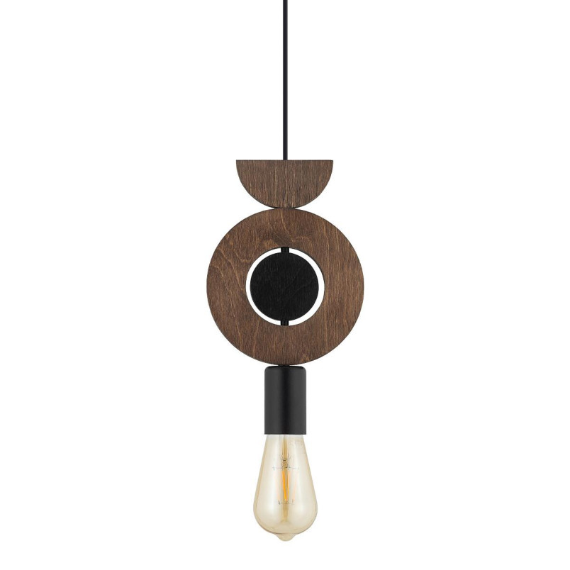 Lampa wisząca z dekoracyjnymi elementami Drops Wood D 16cm ciemne drewno Nowodvorski