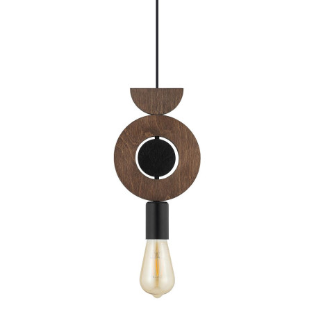 Lampa wisząca z dekoracyjnymi elementami Drops Wood D 16cm ciemne drewno Nowodvorski