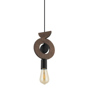Lampa wisząca z dekoracyjnymi elementami Drops Wood D 16cm ciemne drewno Nowodvorski