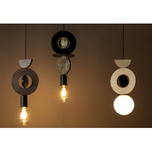 Lampa wisząca z dekoracyjnymi elementami Drops Wood D 16cm ciemne drewno Nowodvorski
