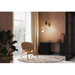 Lampa wisząca z dekoracyjnymi elementami Drops Wood D 16cm ciemne drewno Nowodvorski