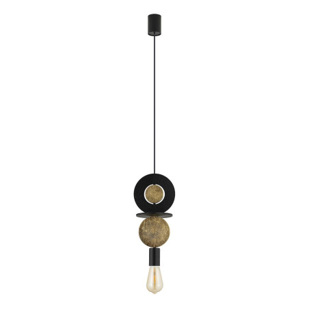 Lampa wisząca z dekoracyjnymi elementami Drops Wood E 16cm czarno-złota Nowodvorski