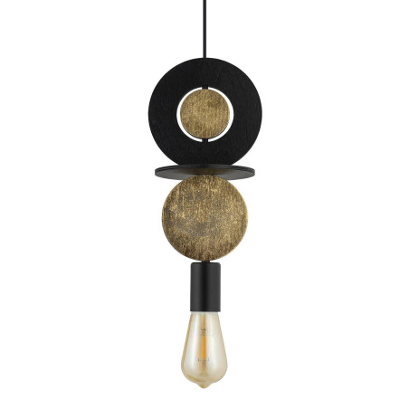 Lampa wisząca z dekoracyjnymi elementami Drops Wood E 16cm czarno-złota Nowodvorski