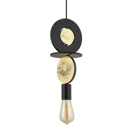 Lampa wisząca z dekoracyjnymi elementami Drops Wood E 16cm czarno-złota Nowodvorski