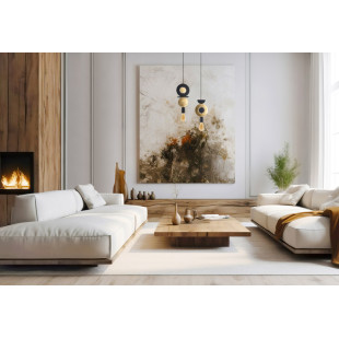 Lampa wisząca z dekoracyjnymi elementami Drops Wood E 16cm czarno-złota Nowodvorski