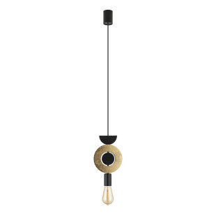 Lampa wisząca z dekoracyjnymi elementami Drops Wood F 16cm czarno-złota Nowodvorski