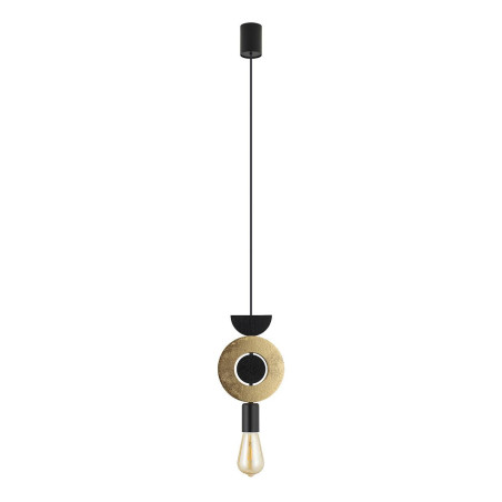 Lampa wisząca z dekoracyjnymi elementami Drops Wood F 16cm czarno-złota Nowodvorski