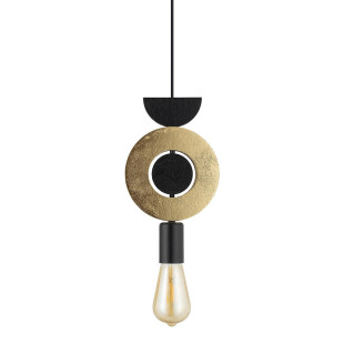 Lampa wisząca z dekoracyjnymi elementami Drops Wood F 16cm czarno-złota Nowodvorski