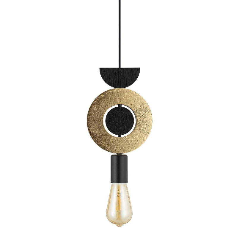 Lampa wisząca z dekoracyjnymi elementami Drops Wood F 16cm czarno-złota Nowodvorski