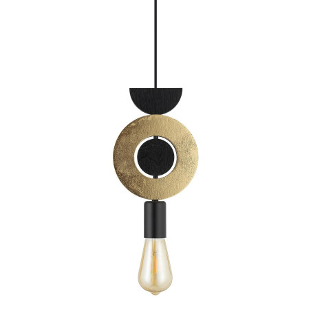 Lampa wisząca z dekoracyjnymi elementami Drops Wood F 16cm czarno-złota Nowodvorski