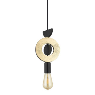 Lampa wisząca z dekoracyjnymi elementami Drops Wood F 16cm czarno-złota Nowodvorski