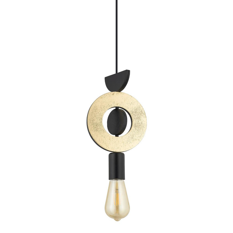 Lampa wisząca z dekoracyjnymi elementami Drops Wood F 16cm czarno-złota Nowodvorski