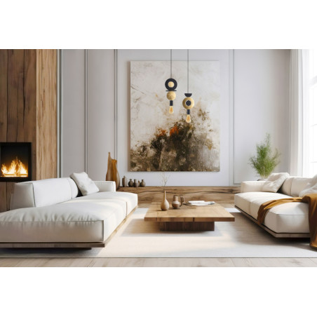 Lampa wisząca z dekoracyjnymi elementami Drops Wood F 16cm czarno-złota Nowodvorski
