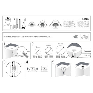 Lampa spot - podtynkowa Egina 11cm LED 10W 4000K biała Nowodvorski