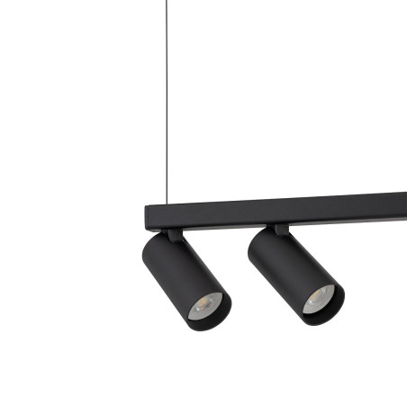 Lampa wisząca z 2 reflektorami i szklaną kulą Fourty III 107cm biały / czarny Nowodvorski