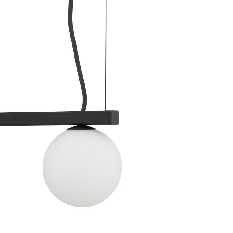 Lampa wisząca z 2 reflektorami i szklaną kulą Fourty III 107cm biały / czarny Nowodvorski