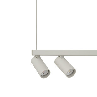 Lampa wisząca z 2 reflektorami i szklaną kulą Fourty III 107cm biały / jedwabny szary Nowodvorski