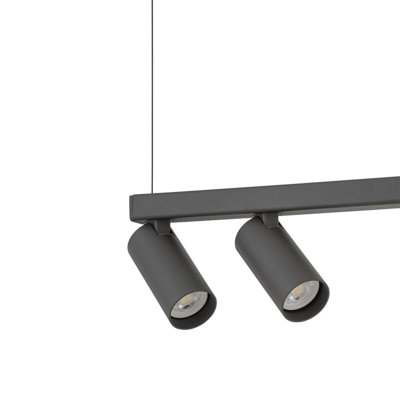 Lampa wisząca z 2 reflektorami i szklaną kulą Fourty III 107cm biały / grafitowy Nowodvorski