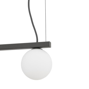 Lampa wisząca z 2 reflektorami i szklaną kulą Fourty III 107cm biały / grafitowy Nowodvorski