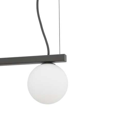 Lampa wisząca z 2 reflektorami i szklaną kulą Fourty III 107cm biały / grafitowy Nowodvorski