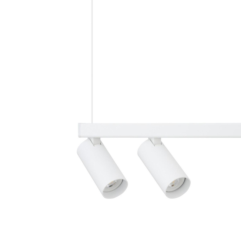 Lampa wisząca z 2 reflektorami i szklaną kulą Fourty III 107cm biała Nowodvorski