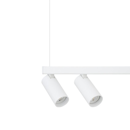 Lampa wisząca z 2 reflektorami i szklaną kulą Fourty III 107cm biała Nowodvorski