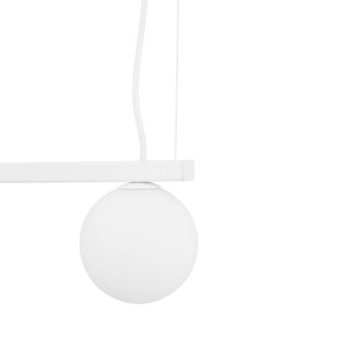 Lampa wisząca z 2 reflektorami i szklaną kulą Fourty III 107cm biała Nowodvorski