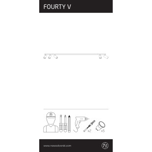 Reflektor sufitowy 5 punktowy Fourty 118cm grafitowy Nowodvorski