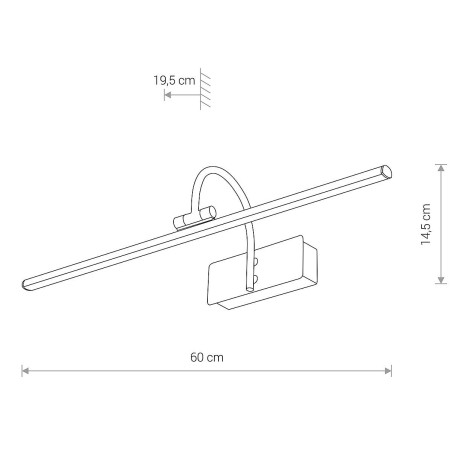 Kinkiet galeryjka na obraz Giotto 60cm LED 3000K antyczny mosiądz Nowodvorski