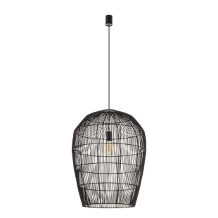 Lampa wisząca bambusowa boho Haiti 53,5cm czarna Nowodvorski