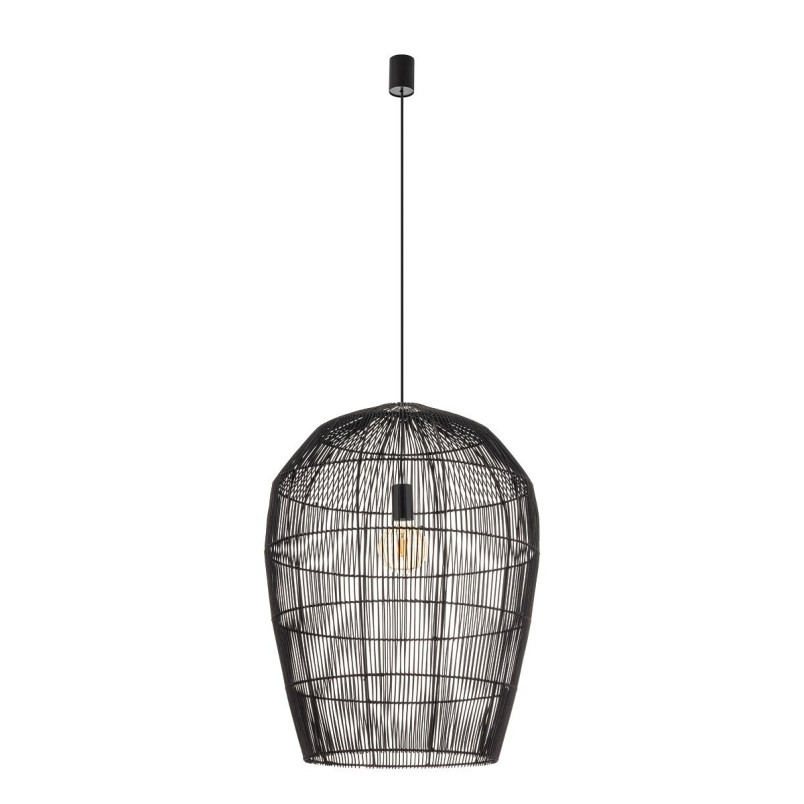 Lampa wisząca bambusowa boho Haiti 53,5cm czarna Nowodvorski