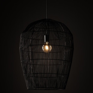 Lampa wisząca bambusowa boho Haiti 53,5cm czarna Nowodvorski