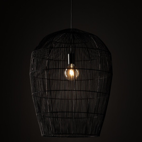 Lampa wisząca bambusowa boho Haiti 53,5cm czarna Nowodvorski