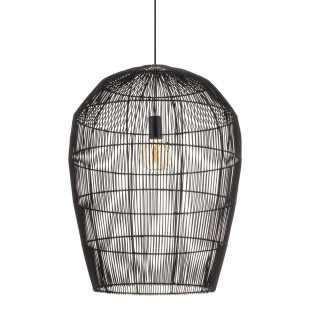 Lampa wisząca bambusowa boho Haiti 53,5cm czarna Nowodvorski