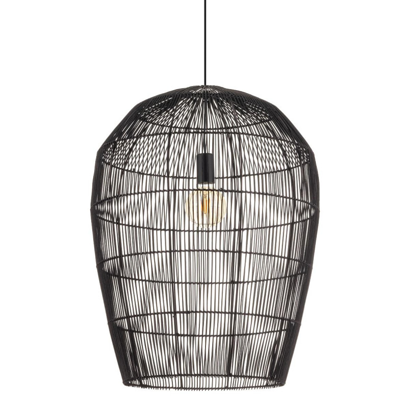 Lampa wisząca bambusowa boho Haiti 53,5cm czarna Nowodvorski