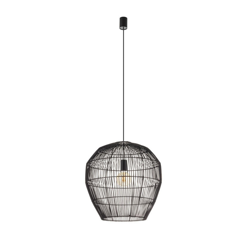 Lampa wisząca bambusowa boho Haiti 50cm czarna Nowodvorski