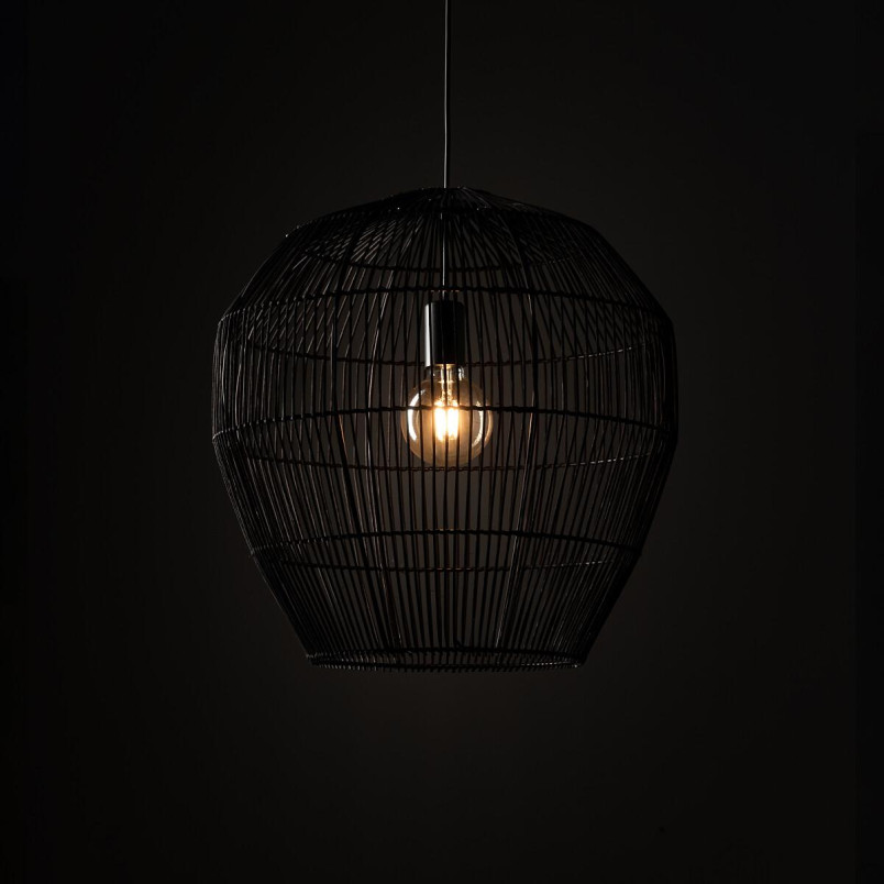 Lampa wisząca bambusowa boho Haiti 50cm czarna Nowodvorski
