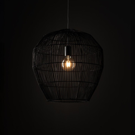 Lampa wisząca bambusowa boho Haiti 50cm czarna Nowodvorski