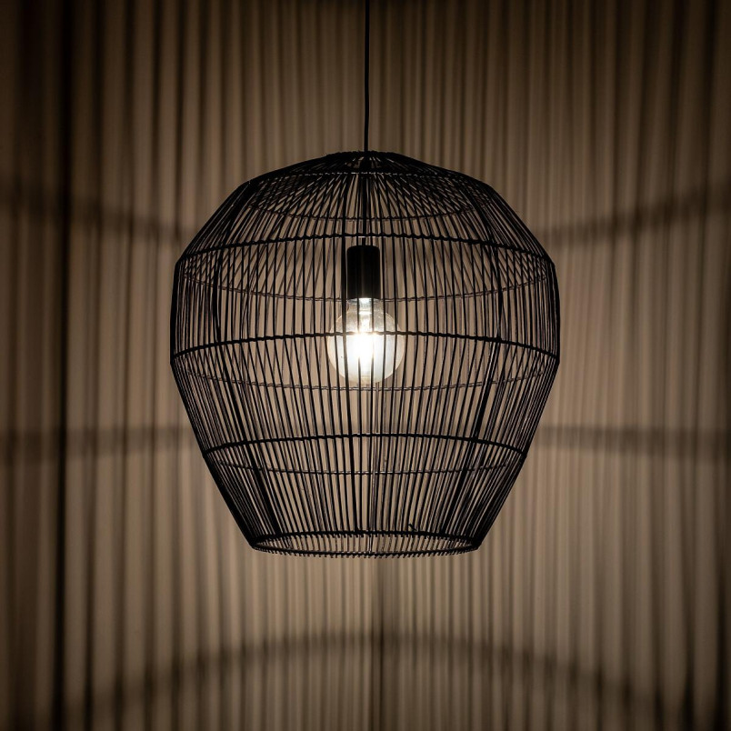 Lampa wisząca bambusowa boho Haiti 50cm czarna Nowodvorski