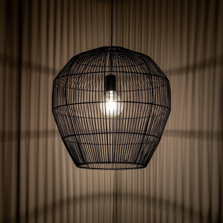 Lampa wisząca bambusowa boho Haiti 50cm czarna Nowodvorski