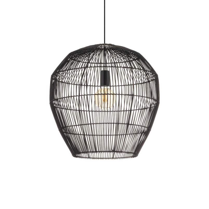 Lampa wisząca bambusowa boho Haiti 50cm czarna Nowodvorski
